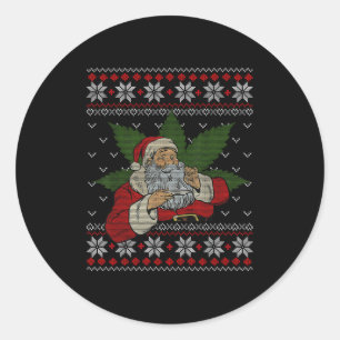 Adesivo Papais noeis Fumando Erva Humor Feliz Natal