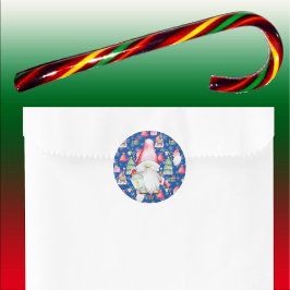 Adesivo Papais noeis Gnome para Natal Padrão Azul