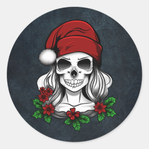 Adesivo Papais noeis Gótica Whimsical Natal Skull