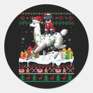 Adesivo Papais noeis Great Dane Riding Llama Christmas Swe