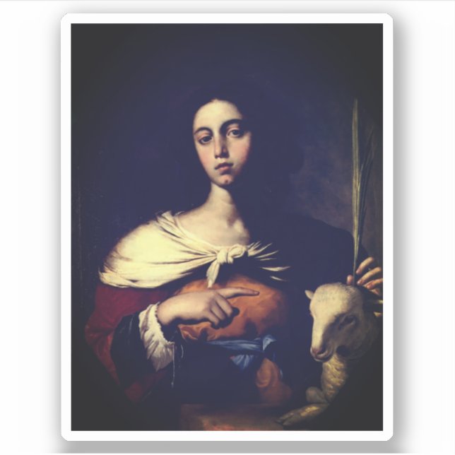 Adesivo Papais noeis Inés (por Guarino, 1650) Classic Roun (Frente)