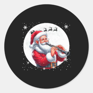 Adesivo Papais noeis Jogando Clarinet Xmas Moon Costume In