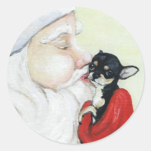 Adesivo Papais noeis Kiss para Chihuahua Art Sticker