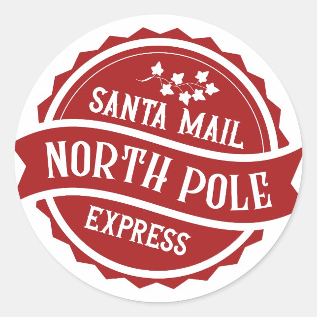 Adesivo Papais noeis Mail North Pole Express (Frente)