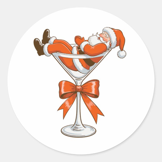 Adesivo Papais noeis Martini Coquette Girly Arco de Natal  (Frente)