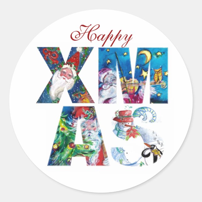 Adesivo Papais noeis MUSICAIS E FESTA NOTURNA SNOWMAN XMAS (Frente)