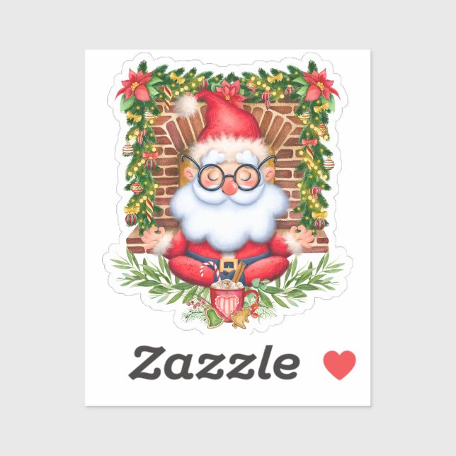 Adesivo Papais noeis Namaste Yoga Pose Natal Vinil (Folha)