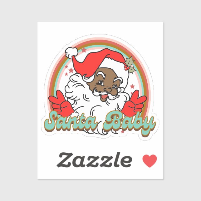 Adesivo Papais noeis Negra Santa Cláusula Melanina Natal (Folha)