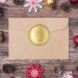 Adesivo Papais noeis Oficiais do Polo Norte Seal Faux Dour