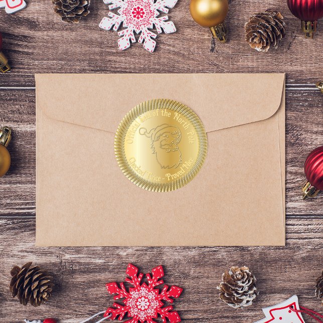 Adesivo Papais noeis Oficiais do Polo Norte Seal Faux Dour (Criador carregado)