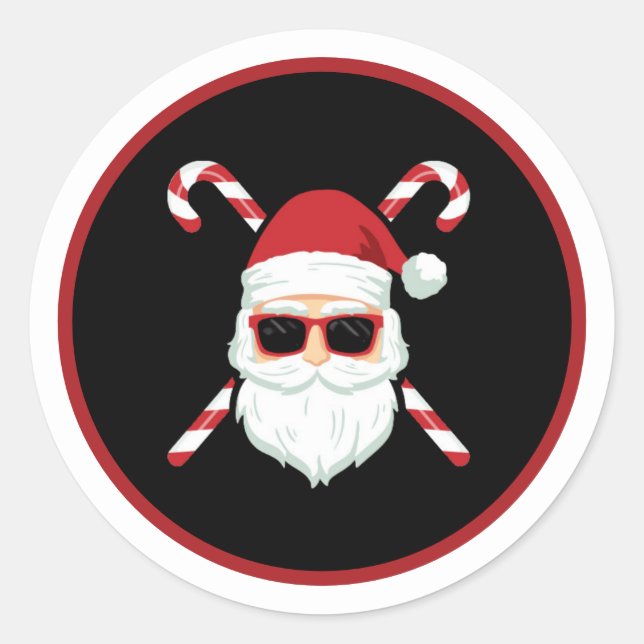 Adesivo Papais noeis Personalizados com Feriado de Natal C (Frente)