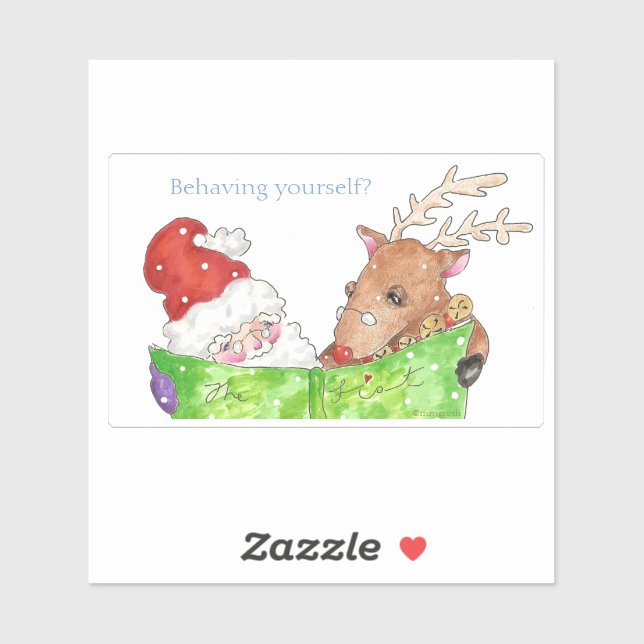 Adesivo Papais noeis personalizáveis e Rudolf Sticker (Folha)