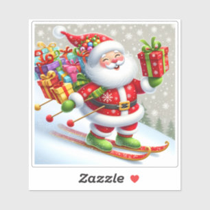 Adesivo Papais noeis Pregando com presentes coloridos