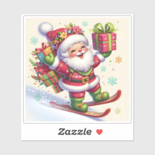 Adesivo Papais noeis Pregando com presentes coloridos