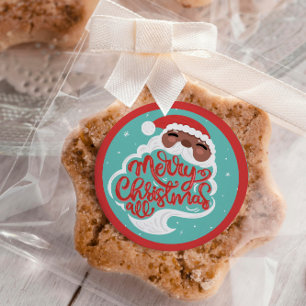 Adesivo Papais noeis Pretos Feliz Natal Todos Azul-tur