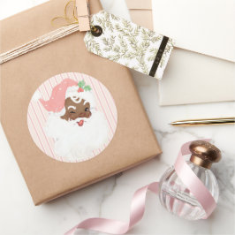 Adesivo Papais noeis Pretos Vintage Inversos Cor-de-Rosa E