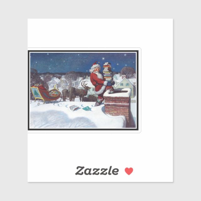 Adesivo Papais noeis que entregam livros no Natal, (Folha)