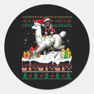 Adesivo Papais noeis Rottweiler Andando Llama Sweater Nata