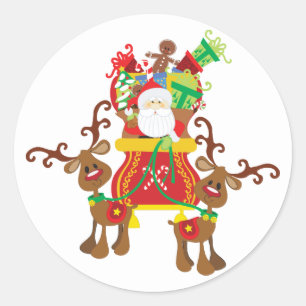 Adesivo Papais noeis Sleigh E Reindeer Sticker