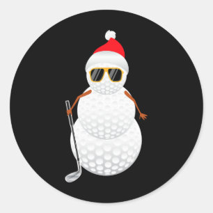 Adesivo Papais noeis Snowman Golf Ball Golfer Golfer Gift 