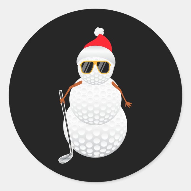 Adesivo Papais noeis Snowman Golf Ball Golfer Golfer Gift  (Frente)