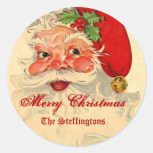 Adesivo Papais noeis sorridentes de Natal Presente 5