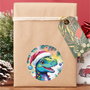 Adesivo Papais noeis sorridentes Natal T-Rex