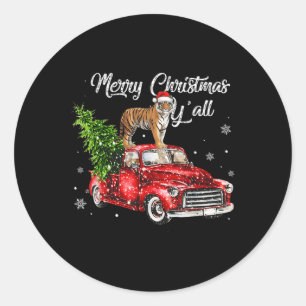 Adesivo Papais noeis Tiger Ride Red Truck Feia Doce Natal