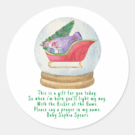 Adesivo Papais noeis trenós. Rótulo da vela de oração