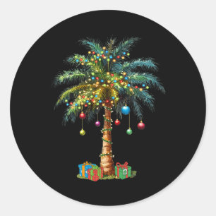 Adesivo Papais noeis tropicais do Havaí Xmas Lights Palm