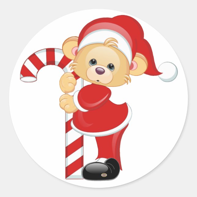 Adesivo Papais noeis Urso de Teddy e Candycane (Frente)