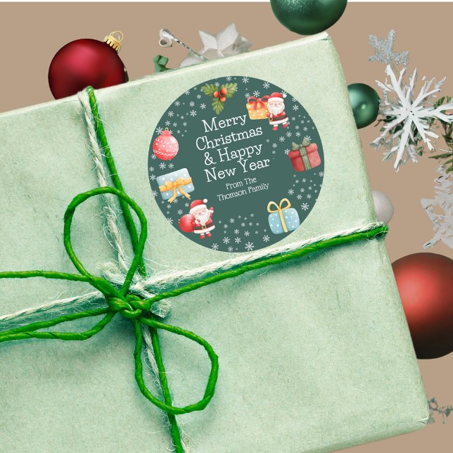 Adesivo Papais noeis vermelhos agradáveis e alegres Vinhet (Criador carregado)