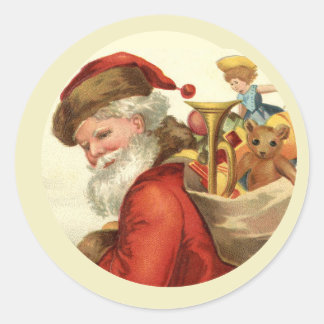 Adesivo Papais noeis Vintage com Envelope de Cartão de Nat