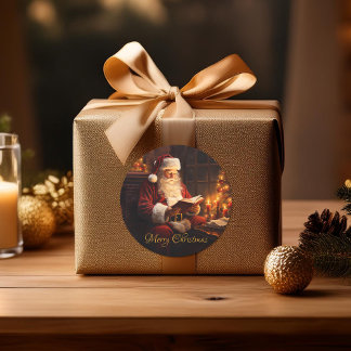 Adesivo Papais noeis Vintage Lendo um Livro