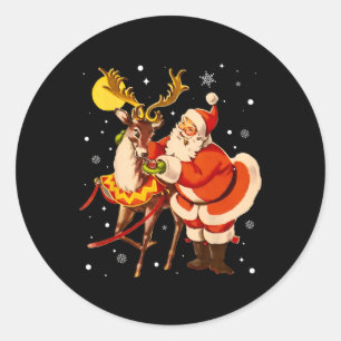 Adesivo Papais noeis Vintage Reindeer Retro 1950s Pão de N