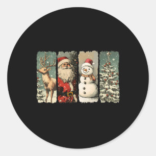 Adesivo Papais noeis Vintage Snowman Reindeer Retro 1950 C