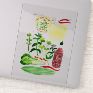 Adesivo Papéis De Arroz Vietnamitas Recebem Aquarela