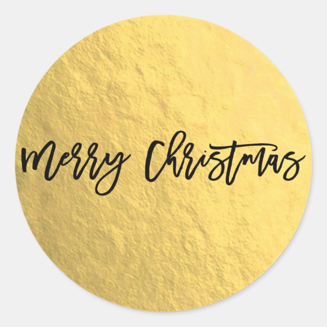 Adesivo Papel Alumínio Brilho Moderno Script Feriado Natal (Frente)