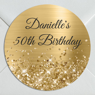 Adesivo Papel Alumínio Dourado Brilhante Aniversário de 50