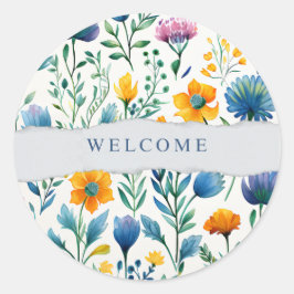 Adesivo Papel de Boas-Vindas Floral Tropical Colorido em A