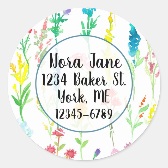 Adesivo Papel de Carta com Flores Silvestres Personalizada (Frente)