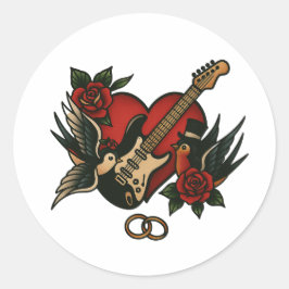 Adesivo Papel de carta de Casamento Rock Themed - Sticker