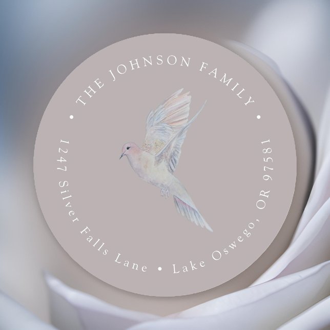 Adesivo Papel de Carta Elegante com Pombo Manso em Aquarel (Criador carregado)