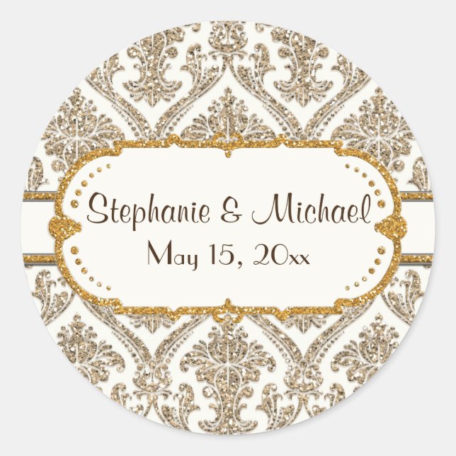 Adesivo Papel de Carta Floral de Damasco para Largura Dour (Frente)