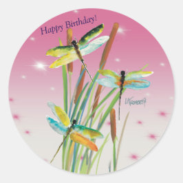 Adesivo Papel de Carta Personalizado Cor-de-Água Dragonfly