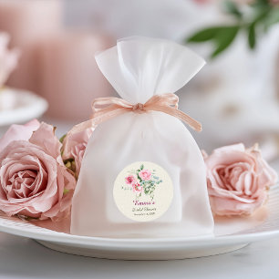 Adesivo Papel de Chuva de Noiva Rosa Vintage Personalizado