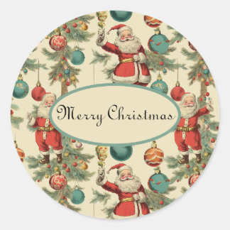 Adesivo Papel de embrulho Kitschy Santa e enfeites