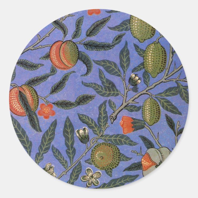 Adesivo Papel de Parede Colorido Romã Azul William Morris (Frente)