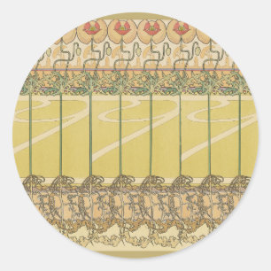 Adesivo Papel de Parede Floral Art Nouveau Alfonse Mucha P