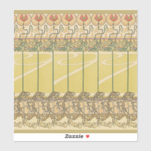 Adesivo Papel de Parede Floral Art Nouveau Papoulas Alfons